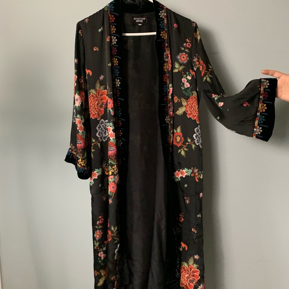 JOHNNY WAS WORKSHOP PRINTED SILK KIMONO